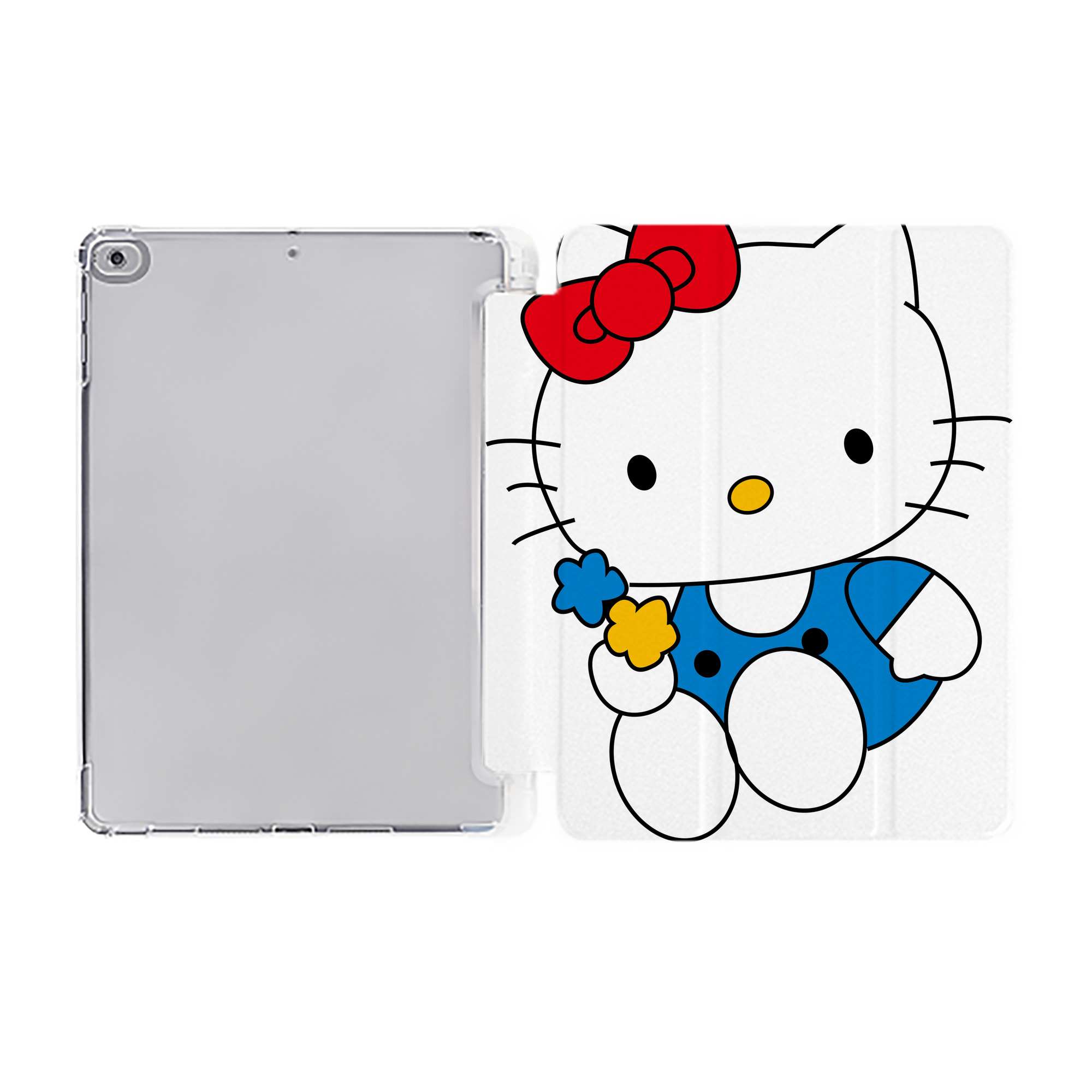 （画像用） Hello Kitty ハローキティ IPad ケース ペン収納付き 三つ折りスタンド PUレザー×シリコン 対応機種9.5/10.5/10.9インチ
